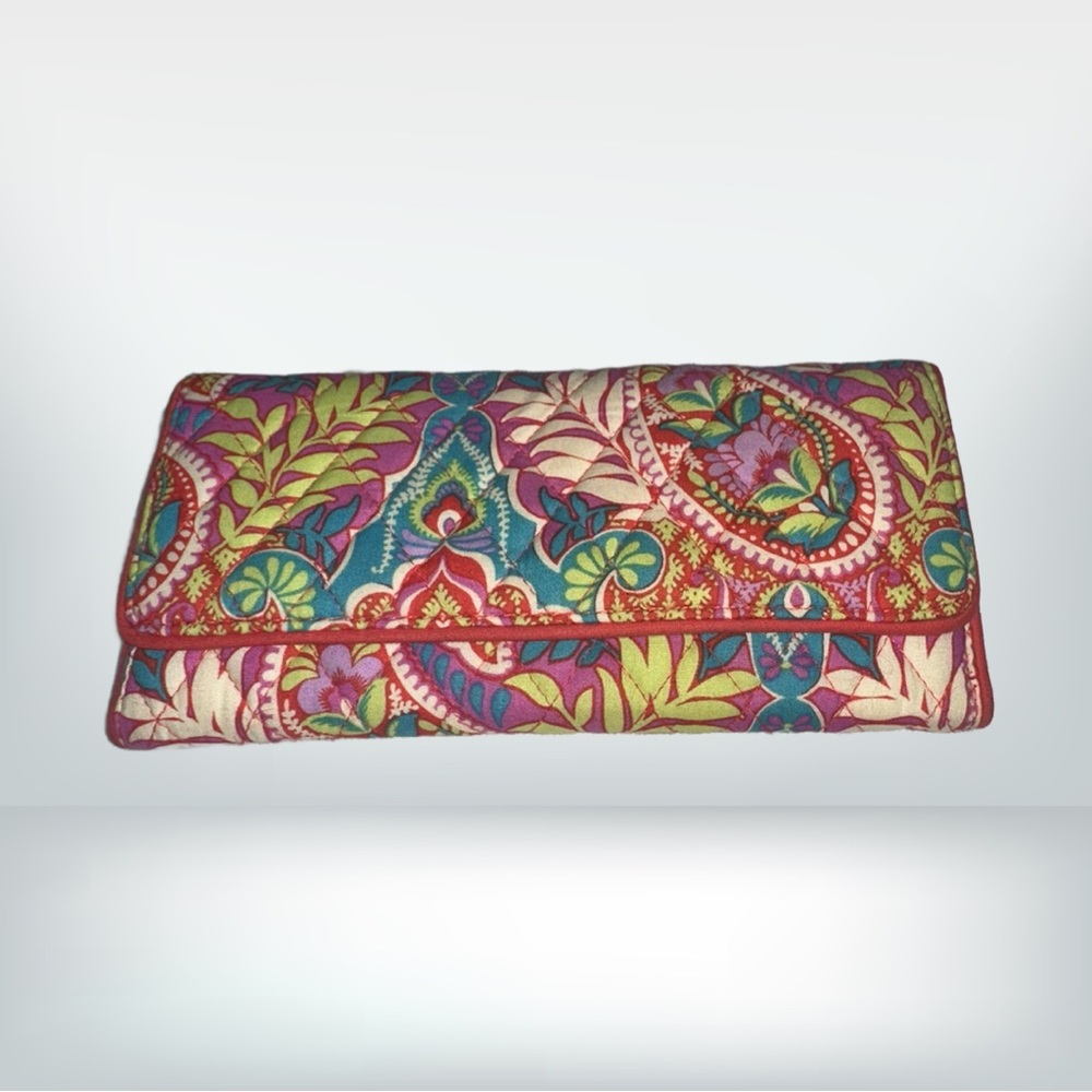 Vera Bradley Trifold Wallet Paisley In Paradise